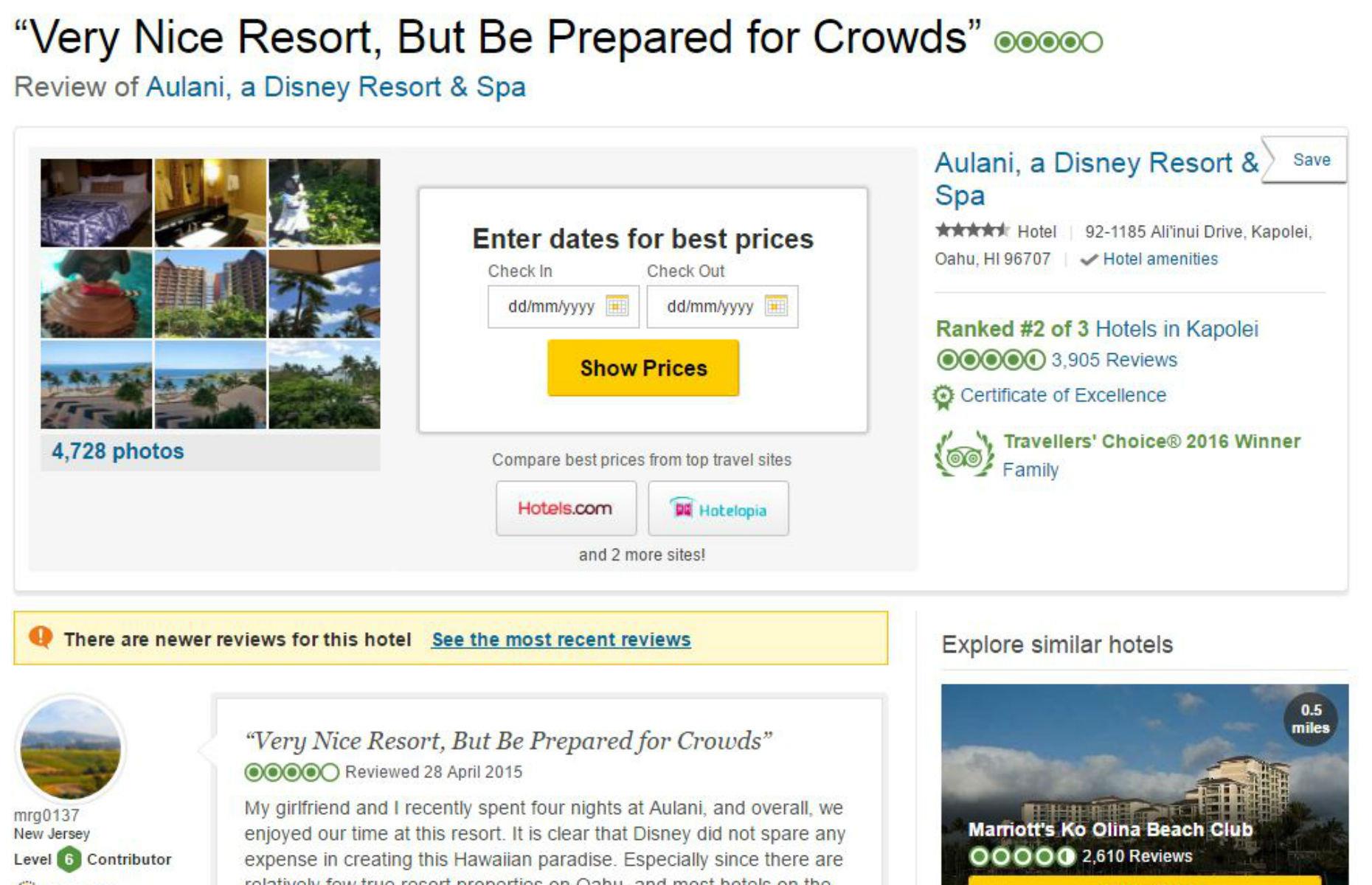 A traveler once wrote a review of 13,047 words 